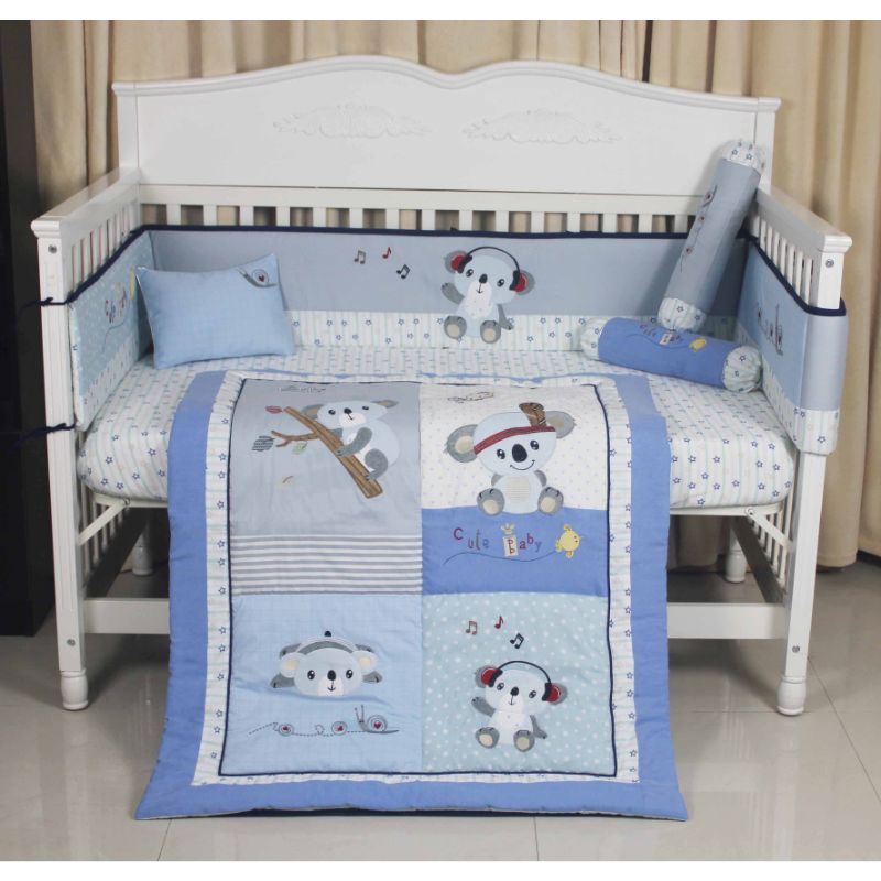 Baby Dream 100% Cotton 7 in 1 Premium Bedding Set - Koala